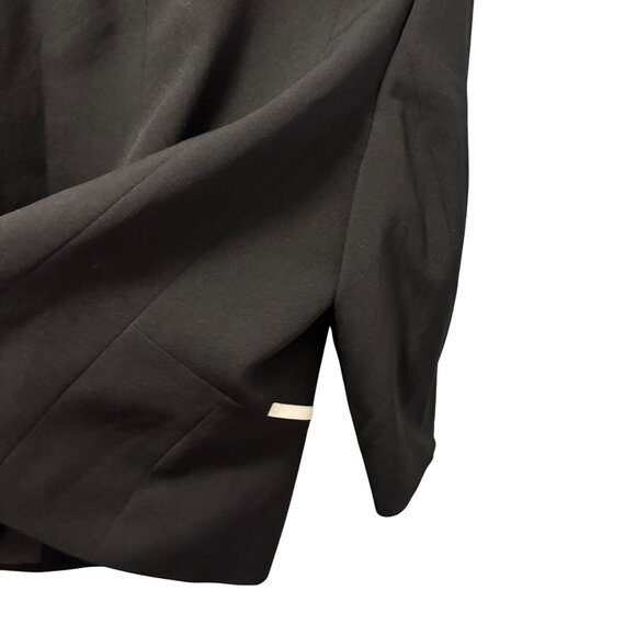 Kasper Plus Size Black Blazer With White Piping Size 24W Polyester Blend - Picture 10 of 12